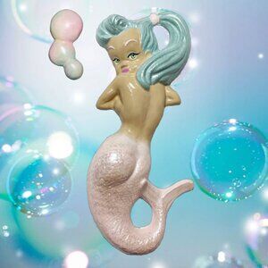Cheeky Chalkware Mermaid with BUBBLES